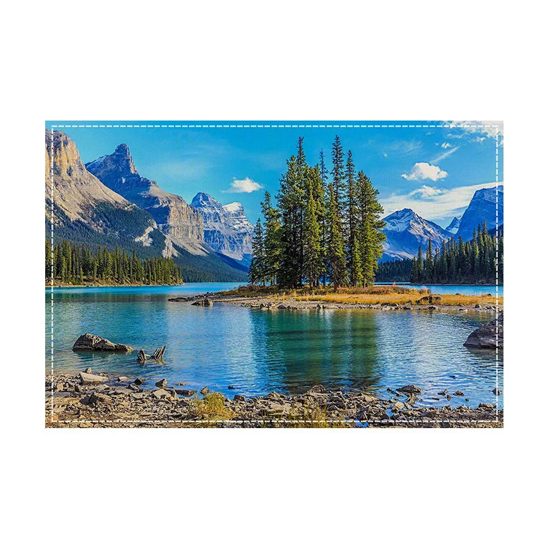VIKAMA Linen Printed Placemats Square Coastal Beach Heat Resistant Custom Kitchen Dining Decor