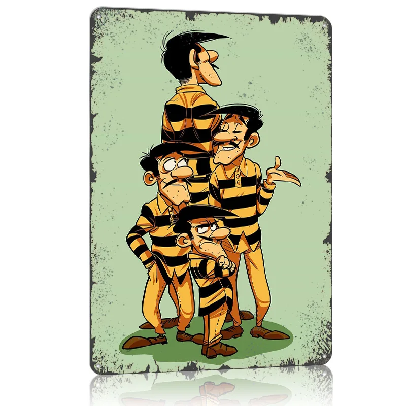 لاكي لوك كاريكاتير ملصق معدني على الحائط ديكور علامات معدنية مخصصة من الألومنيوم لتزيين جدران الفن ديكورات المنزل