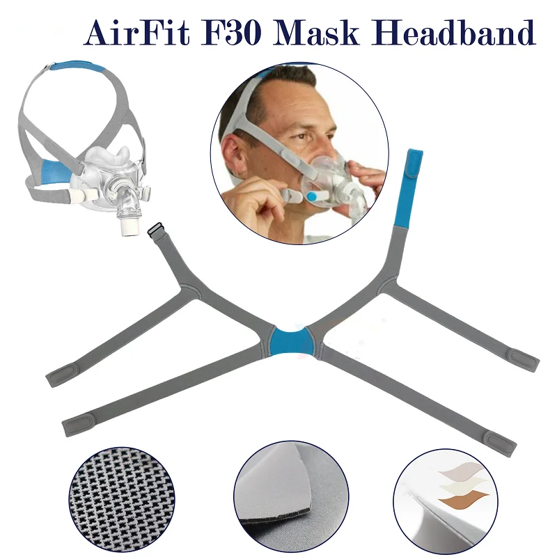 Cpap Kopf bedeckung Ersatz kopfgurt für resmed airfit f30 Voll maske Atemschutz maske einstellbar für den Heimgebrauch