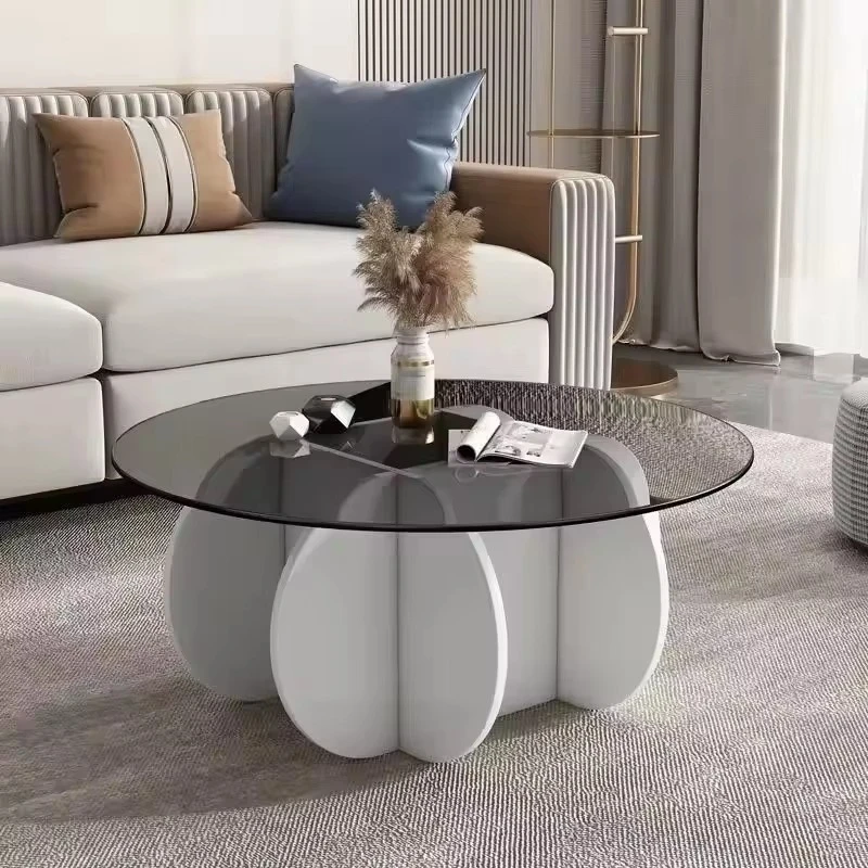 Coffee table set Small modern wooden coffee table Glass countertop Living room