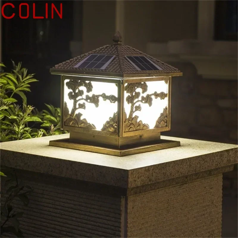 COLIN Solar Wall Outdoor Lights LED Pillar Lighting Waterproof Modern Post Light Fixture For Patio Porch Balcony Villa