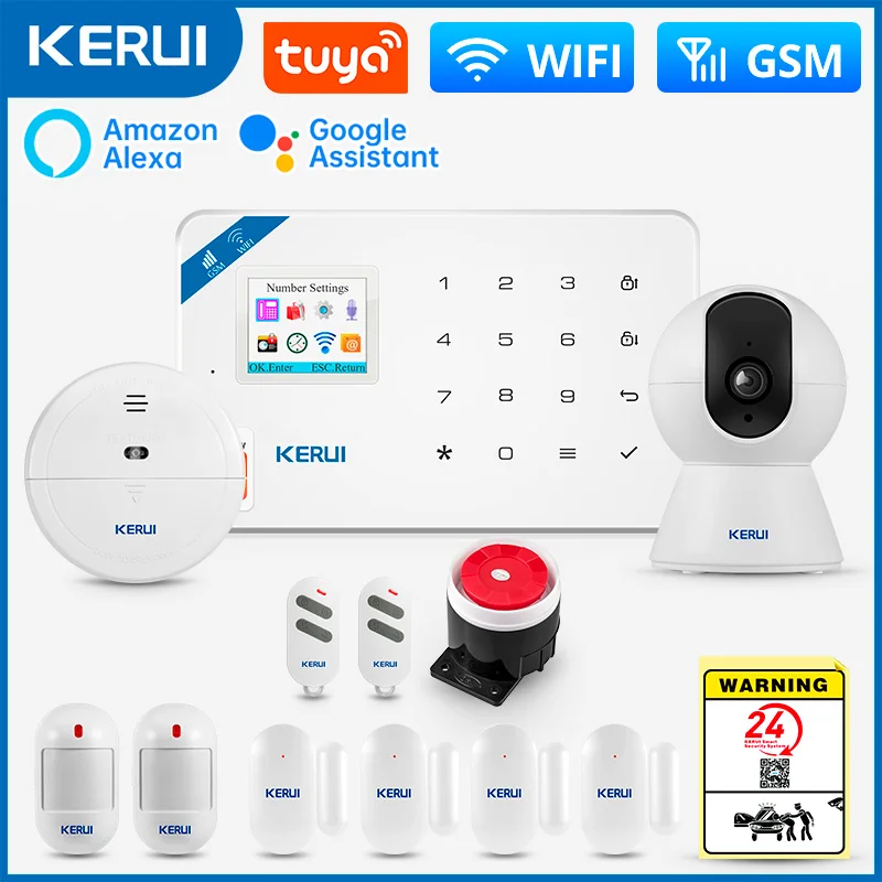 

KERUI W181 Система сигнализации для дома, охранная безопасность, Wi-Fi, GSM сигнализация, беспроводная 433 МГц Tuya, приложение для умного дома, детектор движения
