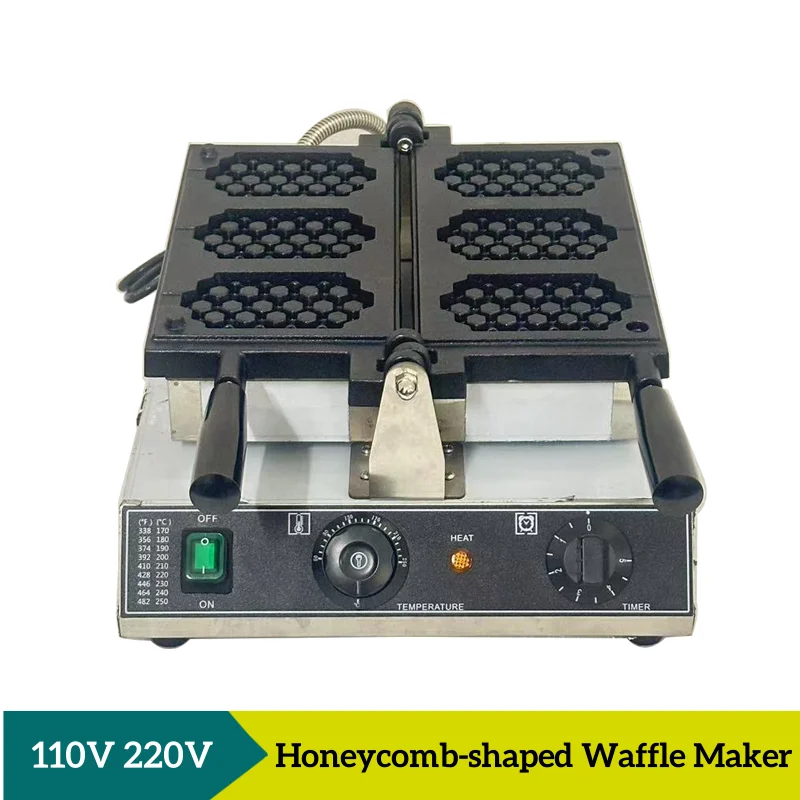 Máquina para hacer gofres de panal de 110V y 220V, máquina para hacer gofres personalizada, máquina comercial para hacer gofres con forma de peine de miel para el hogar