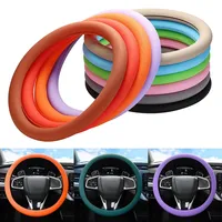 Car Summer Universal Silicone Steering Wheel Cover Elastic Glove Cover Texture Soft Multi Color Auto Decoration DIY Accessories