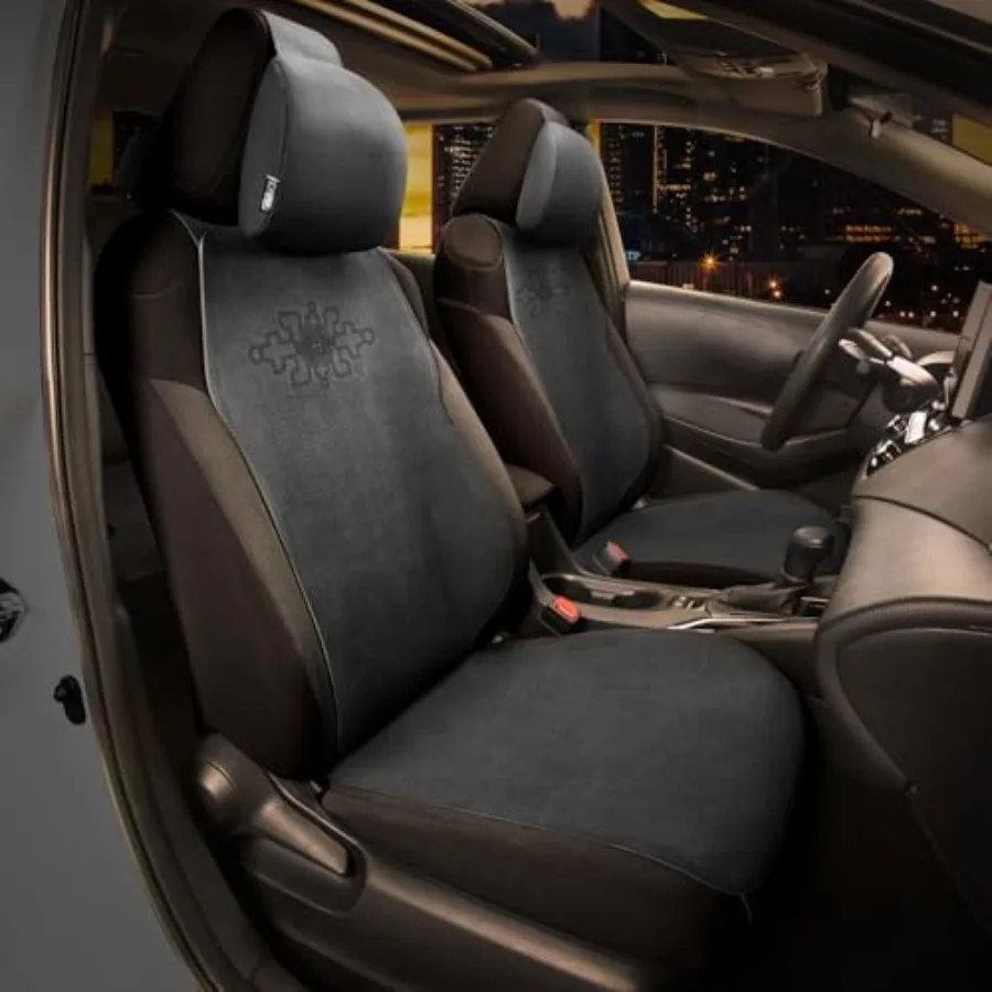 

Protex Plus Series Front Row Seat Covers Microsuede Upholstery Universal for Cars Trucks SUV Black CA-SC-PRO-Plus-F-BK