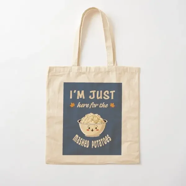 

Potato Passion Cotton Canvas Bag Unisex Shoulder Bag Reusable Fabric Shopper Fashion Printed Designer Tote Casual Grocery