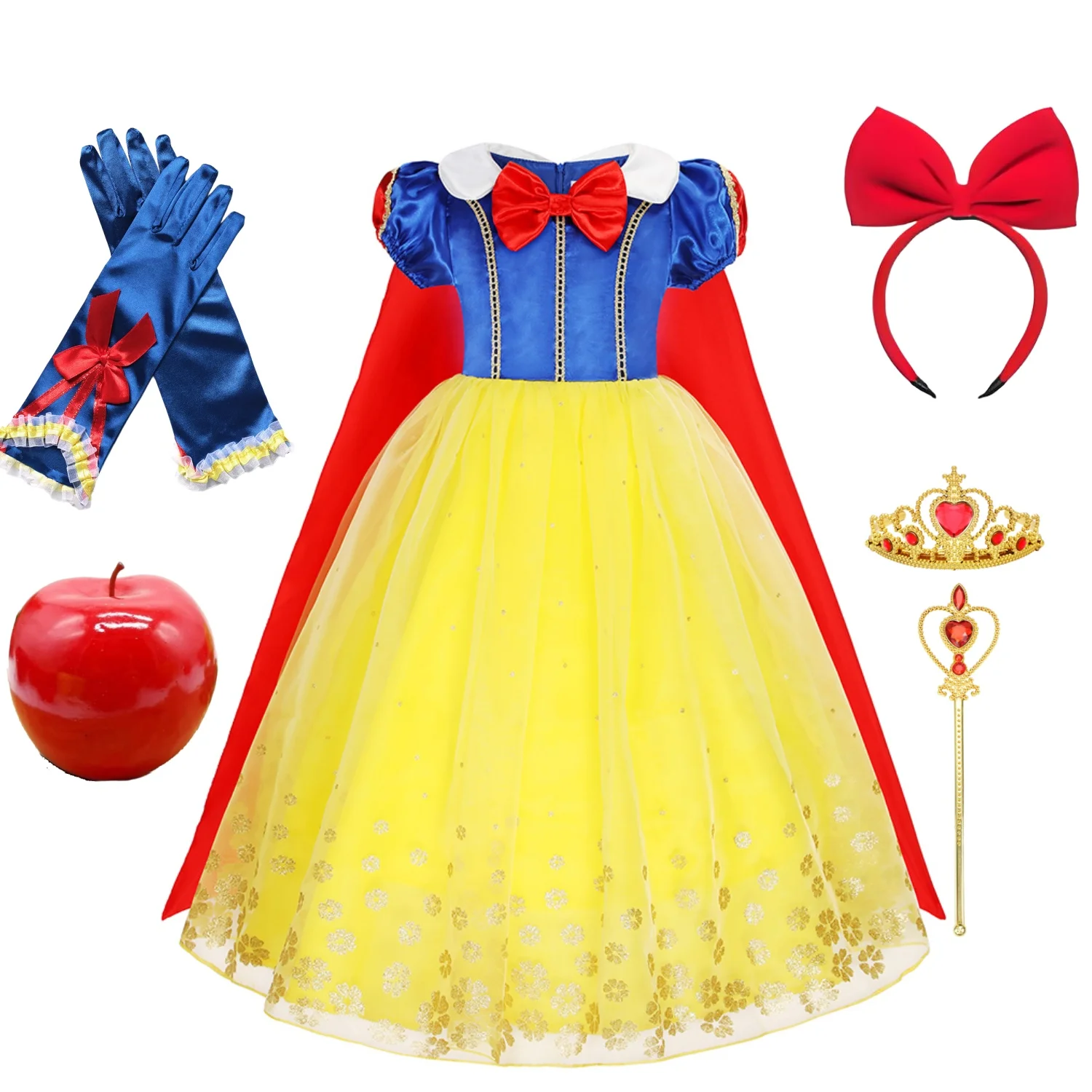 الأطفال الأميرة يتوهم ازياء حزب كرنفال اللباس للفتيات هالوين عيد الميلاد عيد ميلاد تأثيري سنو وايت حسناء الملابس