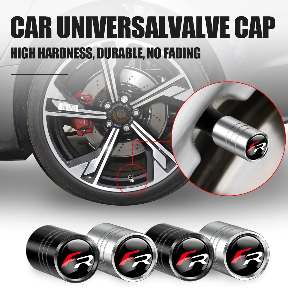 4Pcs Car Tire Valve Stems Cap Aluminum Wheel Stem Air Caps For Seat Cupra FR Racing Ibiza Leon E-racer Ateca Formentor Tarraco