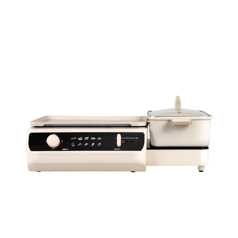 

Household hot pot multi-functional electric baking pan rinse and bake integrated