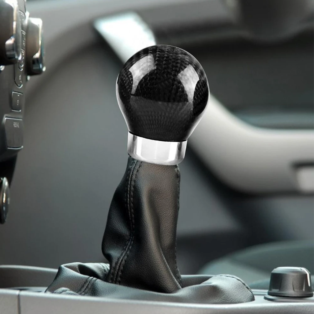 

1 Set Carbon Fiber Gear Shifter Knob Replacement Manual Car Gear Shift Head Smooth Surface Ergonomic Design Fashionable Interior