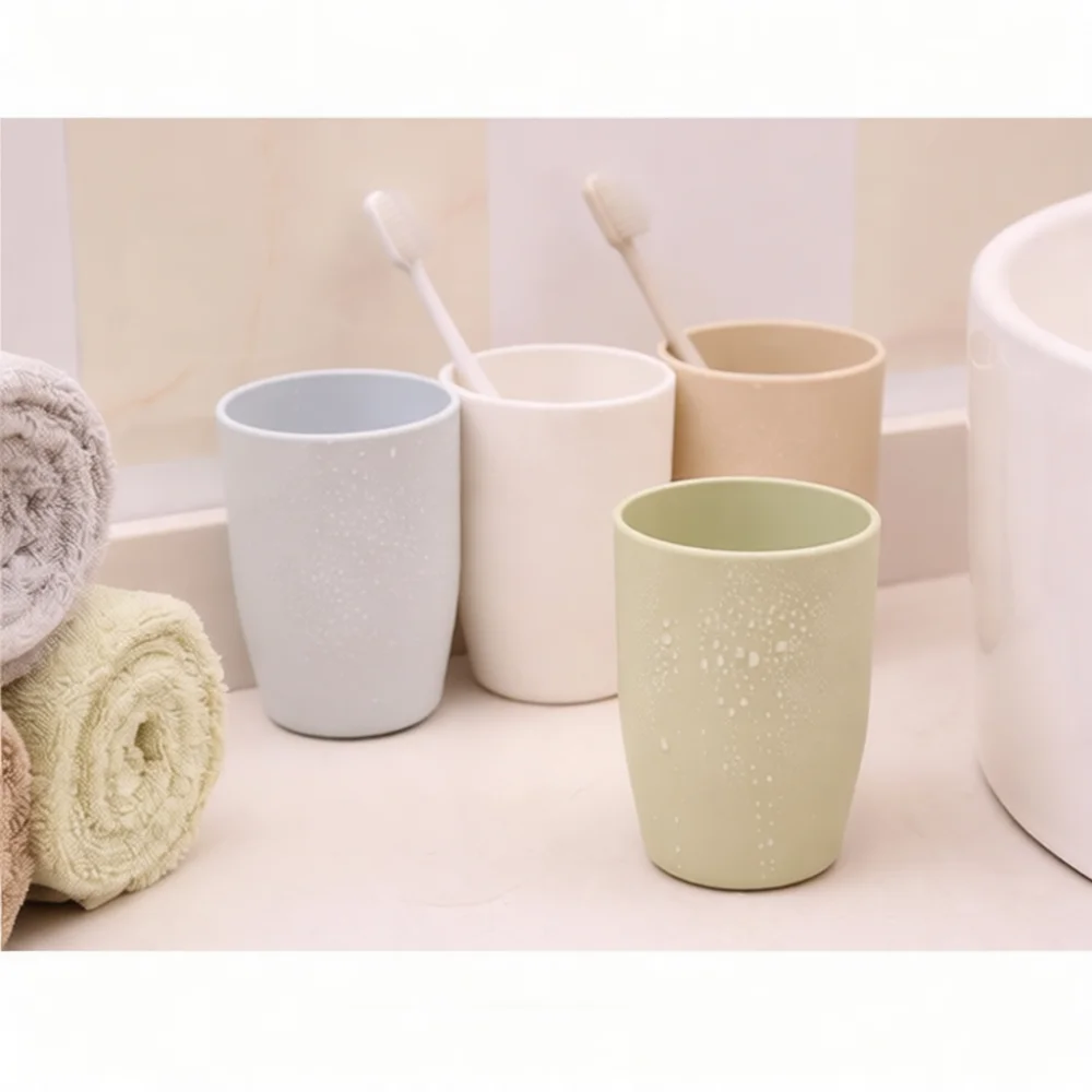 Simple Bathroom Gargle Cup Durable Plastic Toothbrush Holder Modern Style Washing Mug Daily Home Hotel Practical Supplies