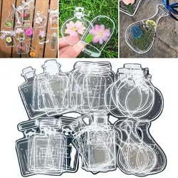 30Pcs DIY Transparent Dried Flower Bookmarks Herbarium Bookmarks Flower Page Clips Reading Mark Glassware Shape Bookmark Sticker