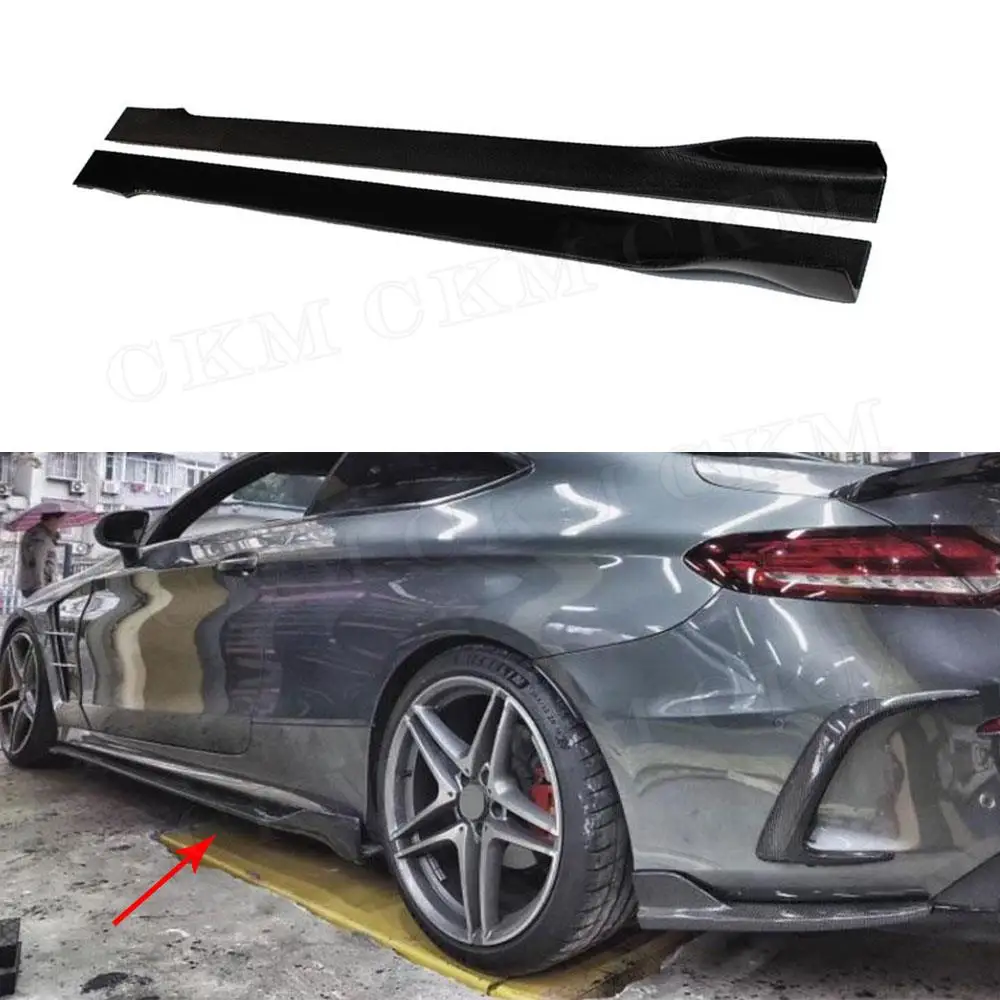 

CKMUUER из углеродного волокна для Mercedes Benz C Class W205 C205 C63 C43 2015-2021 CupWings, юбки бокового бампера, аксессуары