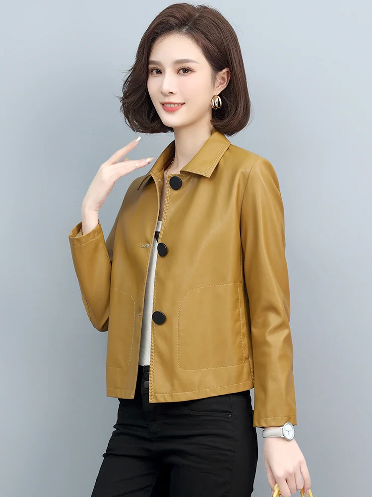 Haining Leather Clothing Women's Short 2023 Spring and Autumn New Genuine Leather Coat Sheepskin Loose fitting Korean Fashion