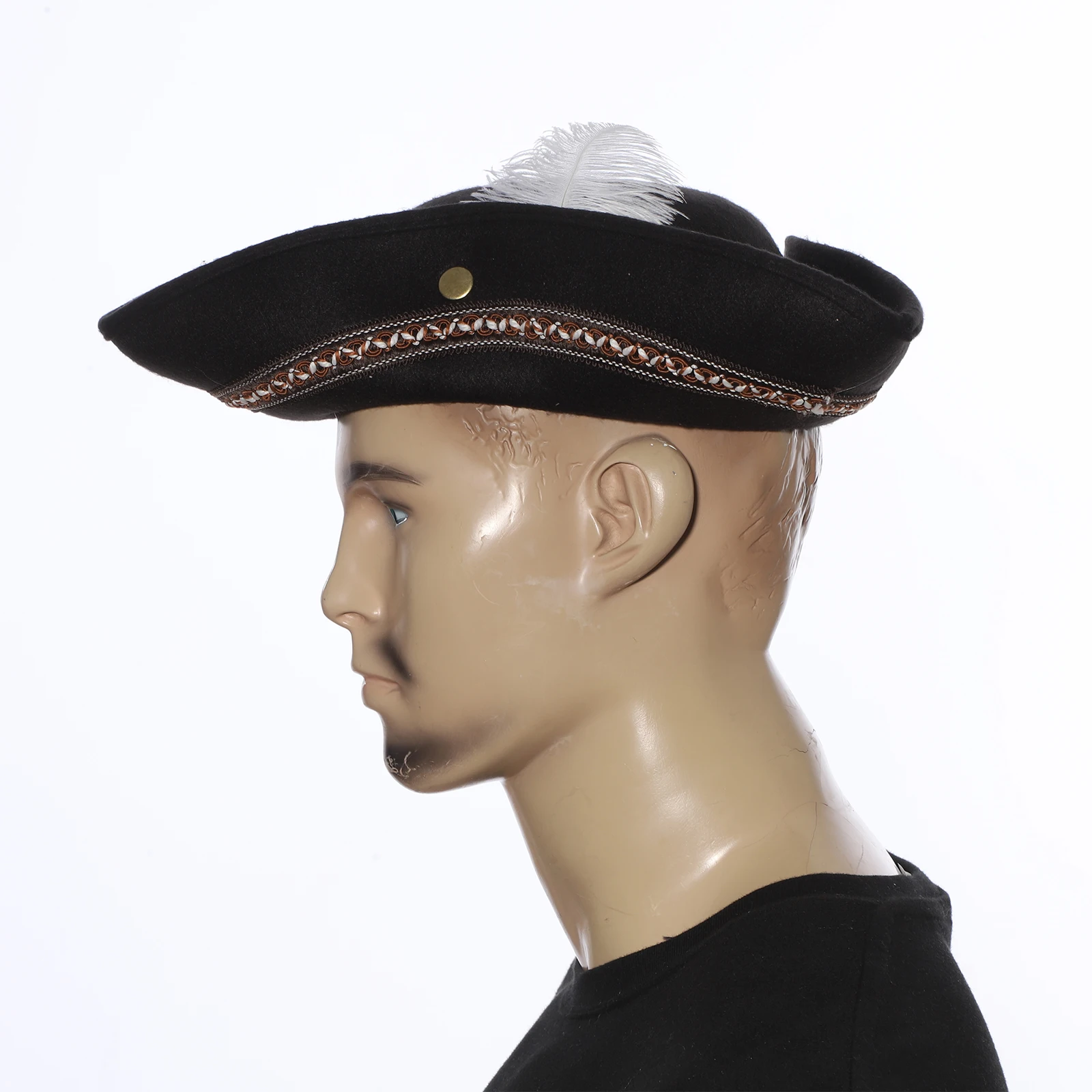 男性女性三角帽子海賊キャップつば広キャプテンハロウィンコスプレテーマパーティーコスチュームアクセサリー歴史再現用