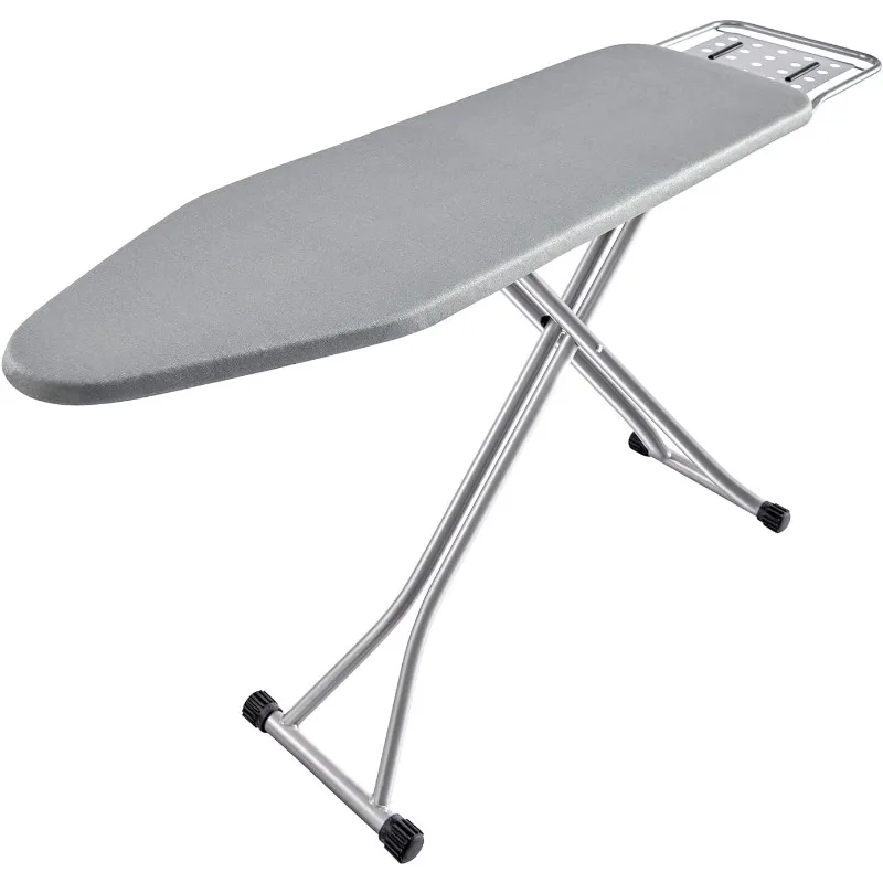 Foldable Ironing Board with Heat Resistant Cover, Steam Iron Rest and Non-Slip Legs - Sturdy Metal Frame