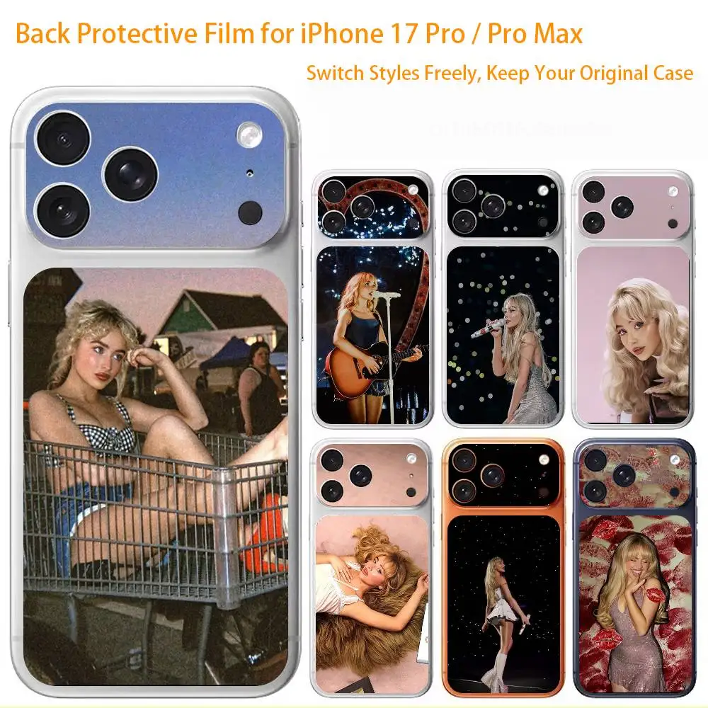 

Singer S-Sabrina Carpenter Premium Skin Wrap for iPhone 17 Pro/Max, Back Frame Camera Protective Decal (Not Case)