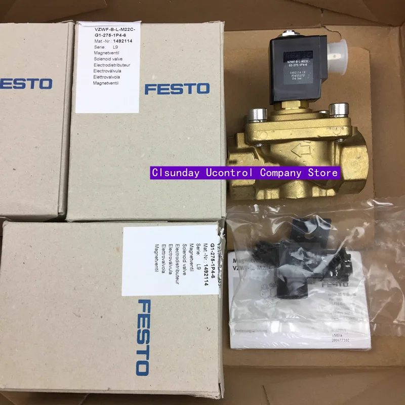 New original FESTO solenoid valve 1492114 VZWF-B-L-M22C-G1-275-1P4-6