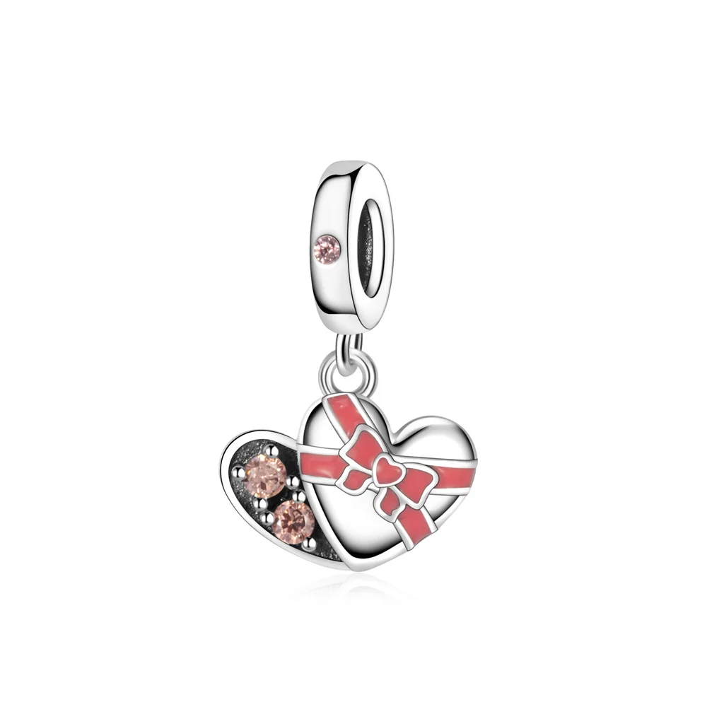 

Pan Charms Original Love Gift Box Dangle Charm Bracelet Pendant Jewelry Valentine's Day Gift