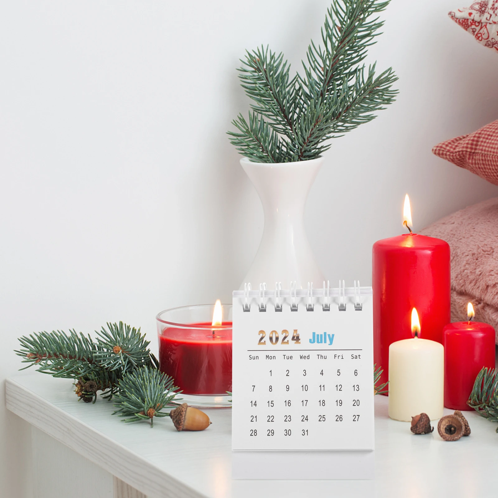 

2024 Mini Desk Calendar Tabletop Home Office Black 2024 1 2025 6 Paper Schedule Planner Creative Decor Simple Style