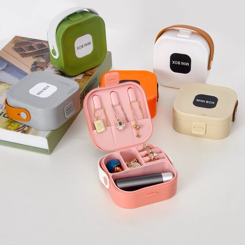 1Pcs Portable Mini Jewelry Box for Women Multifunction Storage Box for Necklaces Earrings Rings Bracelets Gift Jewelry Organizer