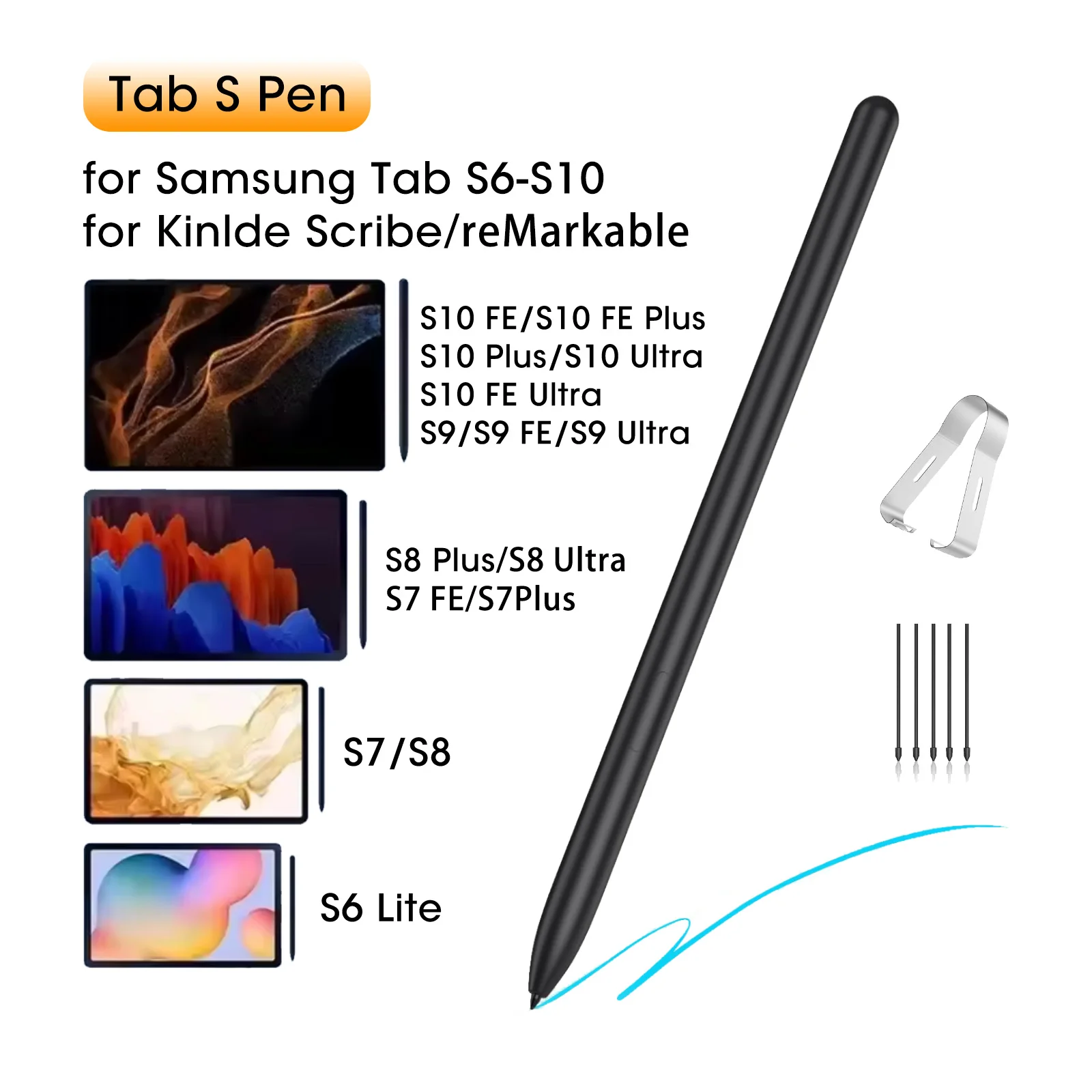 S7FE S7 S7 Plus S8 S9 S9FE PenFor Samsung S Pen for Samsung Galaxy Tablet S8 S7 FE S6 Lite S7+ S8+ S9 S9FE S10FE Tablet Pen