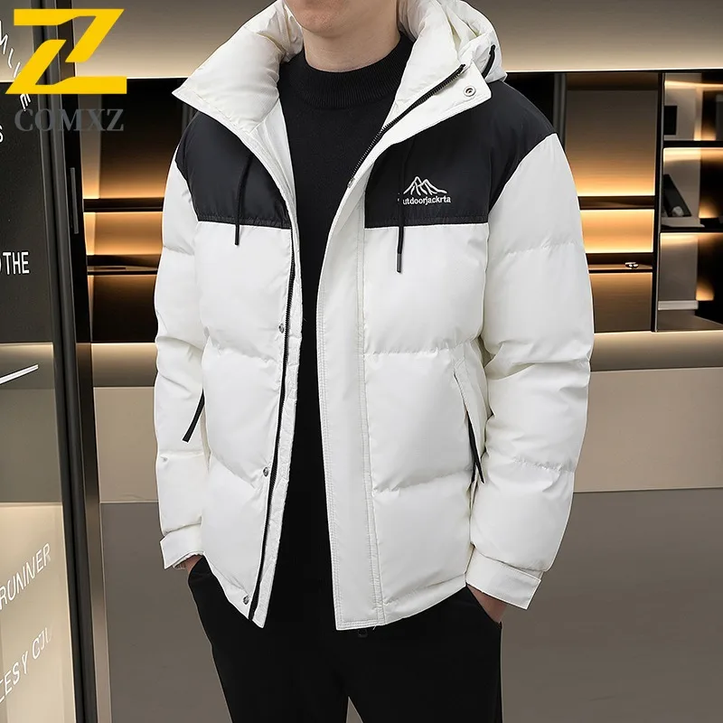 

COMXZ белый утиный пух мужская новая классическая легкая парка с капюшоном для скалолазания повседневная рабочая защита от холода зимняя одежда