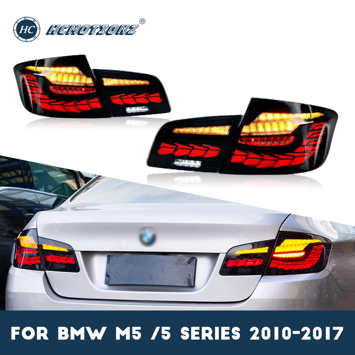 

Задние фонари HCMOTIONZ для BMW 5 серии 2010-2017, Светодиодные Автомобильные фары в сборе для стайлинга F10 M5 520i 523i 528i 530i 535i, аксессуары