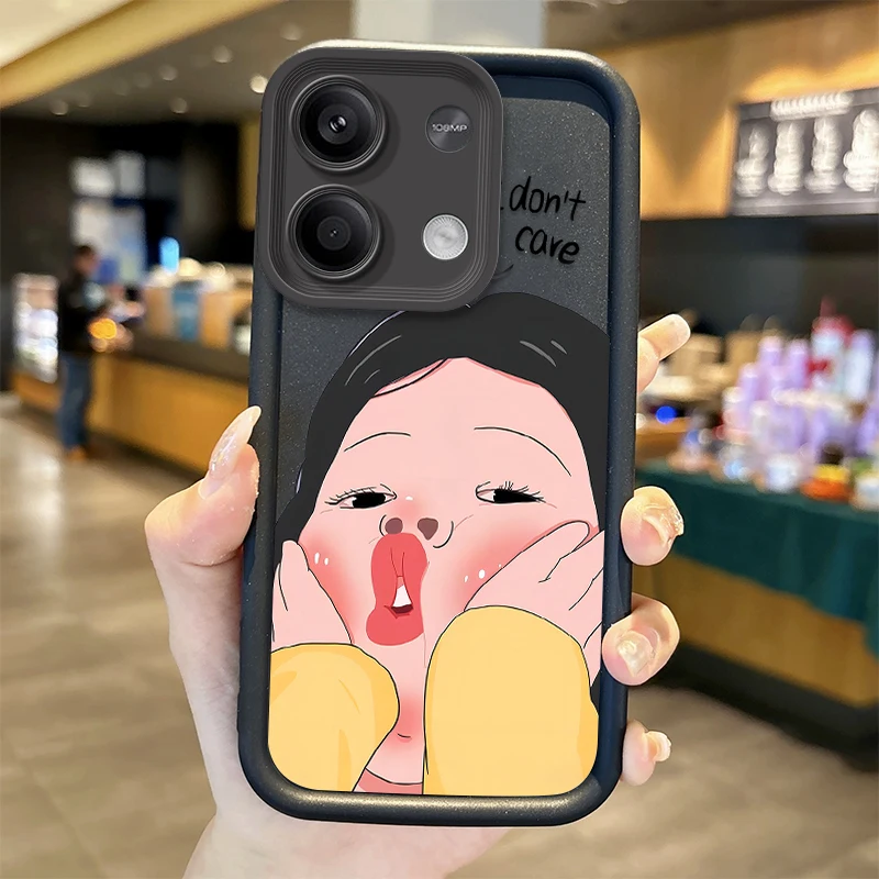 Cute Fat Girl TPU Phone Case for Redmi Note 13 12 Pro Plus 5G Note 13 12 11 10 9 Pro 12C 10C 9C A2 A1 Silicone Shockproof Covers