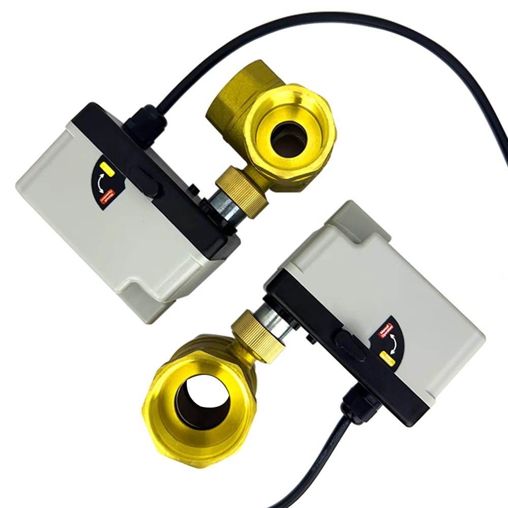 บอลวาล์วมอเตอร์ทองเหลือง 3 สาย 2 ควบคุม Actuator ไฟฟ้า DC12-24V 3 วิธี/2 Way DN15 DN20 DN25 DN32 DN40 พร้อมสวิตช์ด้วยตนเอง
