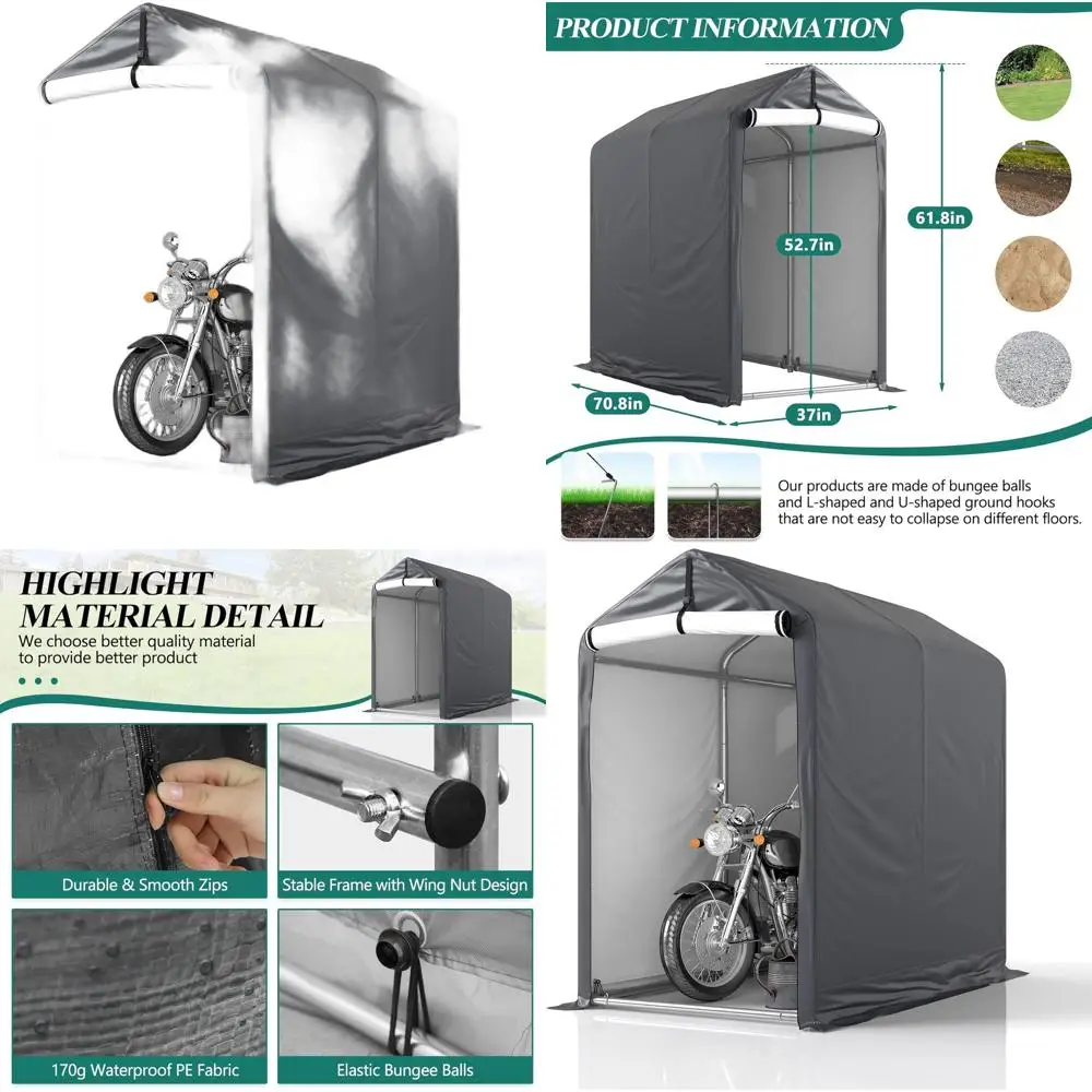 

Уличный навес для хранения велосипедов с рулонными воротами и вентилируемым окном на 6 велосипедов