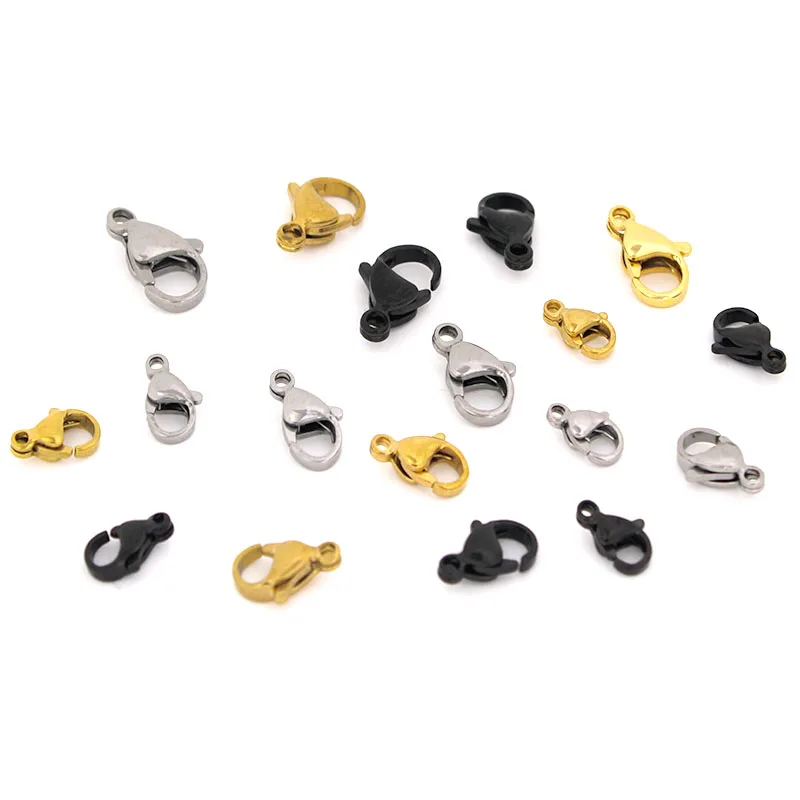 25Pcs PVD Never Fade Stainless Steel Lobster Clasps For Bracelet Necklace Chain End Hook Connectors DIY Jewelry Making Supplies