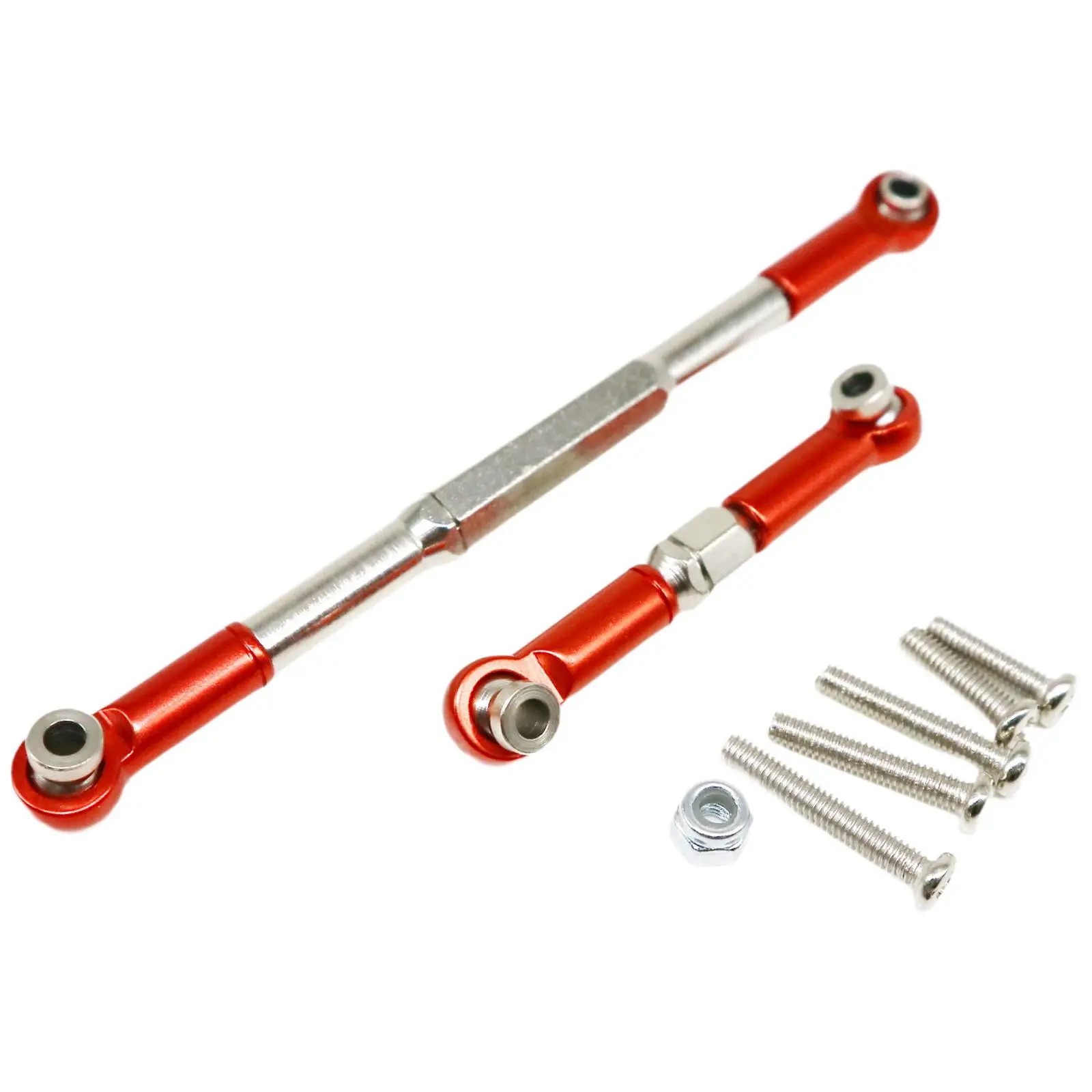 

2Pcs Steering Links Steering Linkage Arm Tie Rod Ends Metal Modified Parts Replacement for 1/16 B14 C24 Semi Truck Pickup