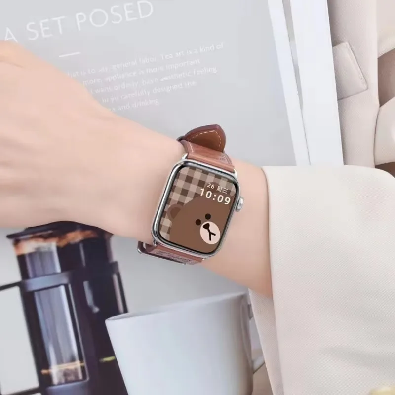 Correa de cuero para Apple Watch Ultra 2, 49mm, 45mm, 44mm, 41mm, 40mm, 42mm y 46mm, pulsera transpirable para iWatch 10 9 8 7 6 5 4 SE Correa