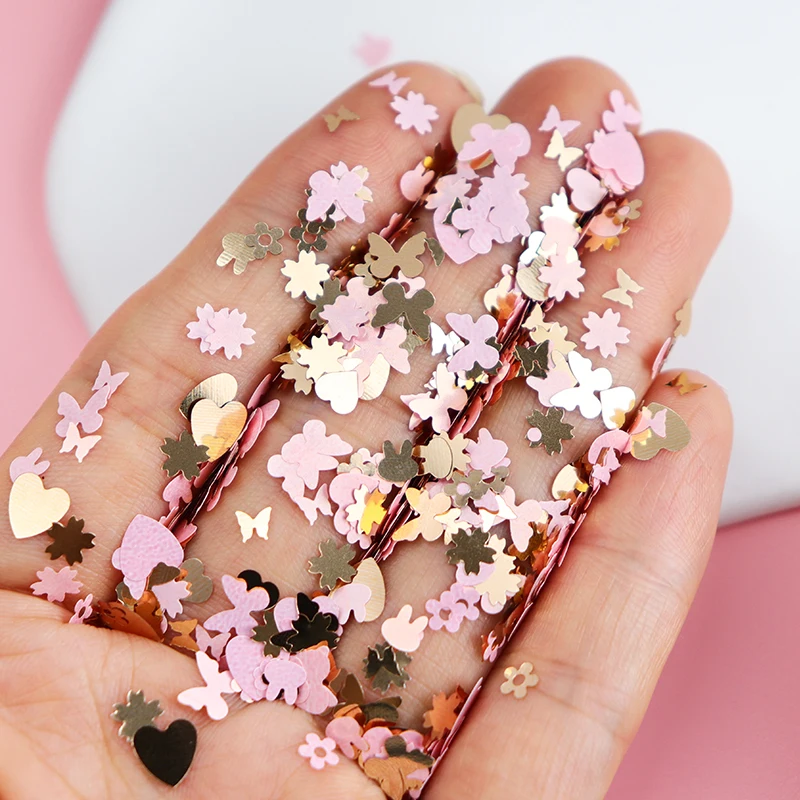 Pink Gold Resin Filling For Epoxy Resin Mold Filler Materials Butterfly Nail Art Sequins Keychain Pendant Silicone Mold Fillings