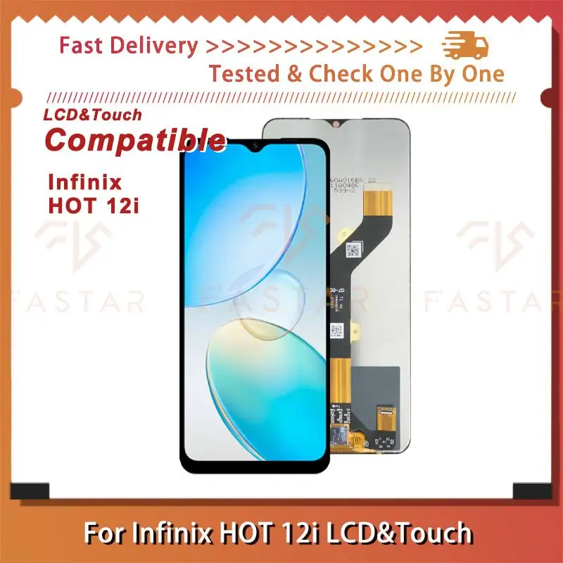 

6.6"Tested For Infinix Hot12i Hot 20i X665B LCD Display Digitizer Assembly Replacement phone Screen Infinix Hot 12i Hot20i lcd