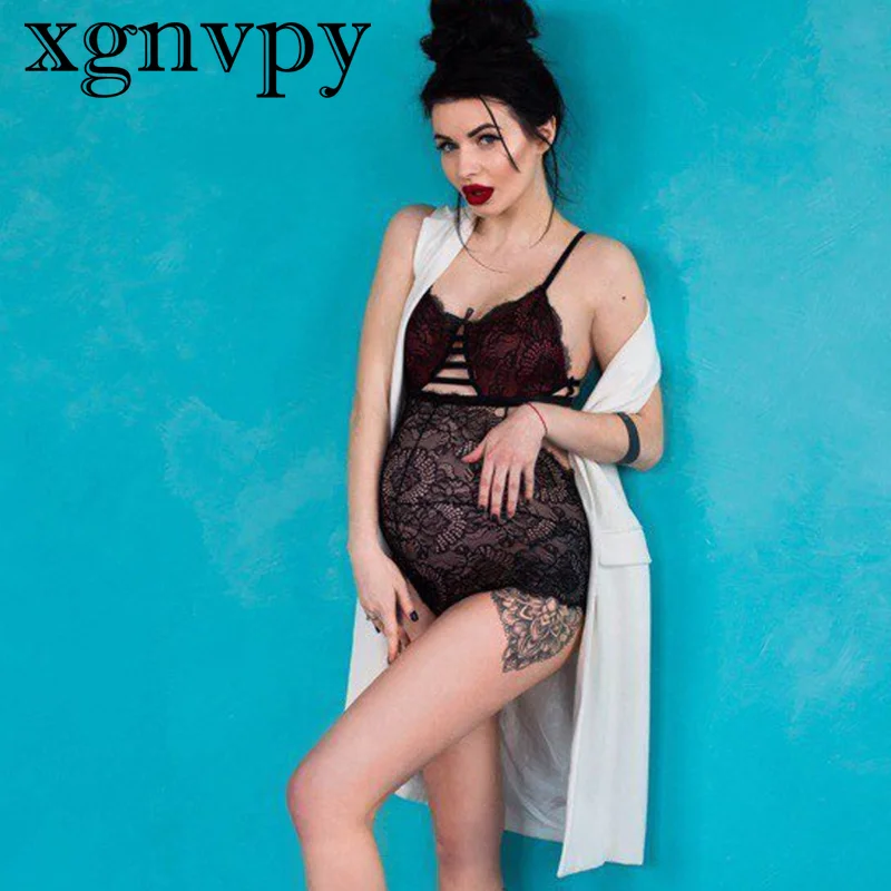 xgnvpy New Fashion Pregnant Woman Pajamas Splice Bodysuit Sexy Lace Lingerie Underwear Summer Pregnancy Shooting Dress Photo