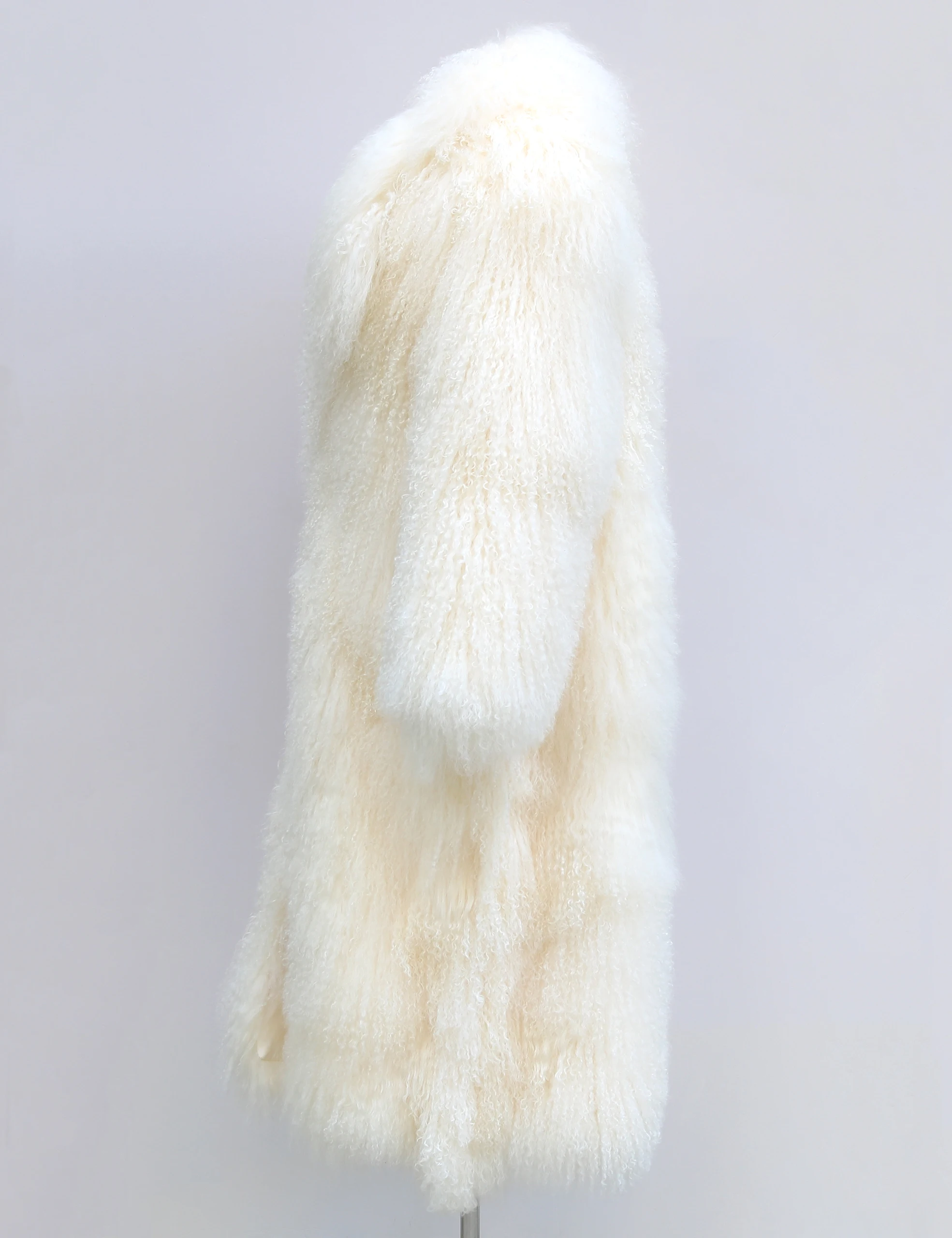 2025 neue frauen Echte Mongolei Schafe Pelzmantel Extra-lange 125-130 cm Dicke Warme Flauschigen Lange Haare mode Winter Pelz Mäntel