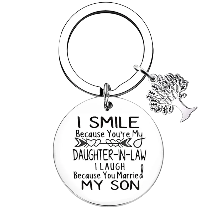 Cute Daughter In Law Keychain Bride To Be Key Chain Pendant Daughter Bridal gift