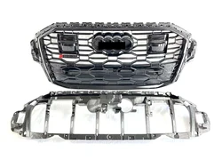 For 2021 2022 2023 Audi Q7 upgrade RSQ7 grille ABS all glossy black Q7 to High Configuration Version RSQ7 honeycomb grille with