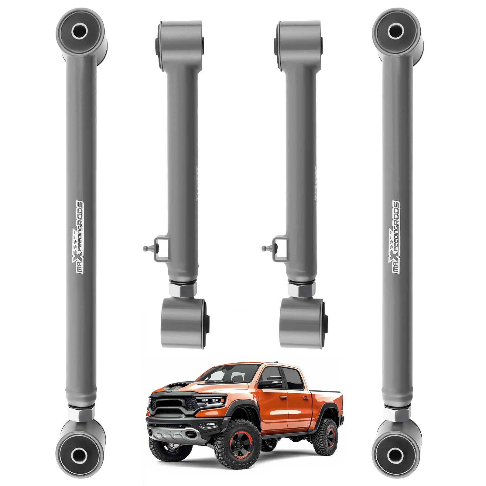

4 Pcs Steel Adjustable Rear Lower Upper Control Arm 0-6" Lift Powder Coated For 2009-2024 For 1500 Gladiator