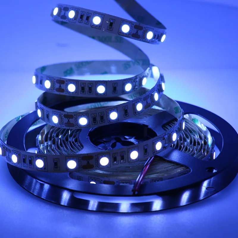 5050 UV 365nm Taśma LED 12V/24V DC 60LEDS/M 1M 2M 3M 4M 5M Wstążka Fioletowa Elastyczna Taśma Ultrafioletowa Do Fluorescencji DJ — zdjęcie 5