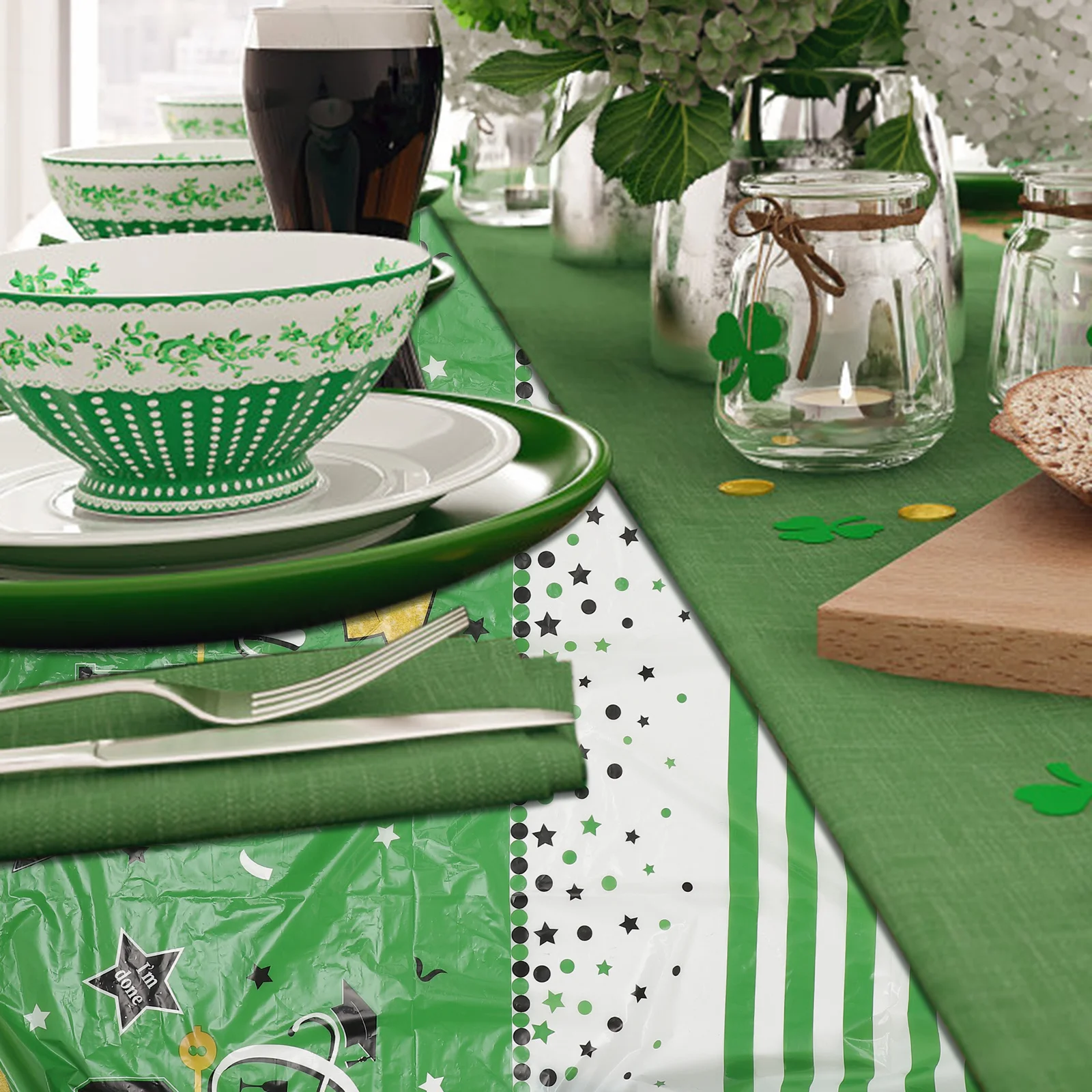 

Pe Graduation Tablecloth 2023 Wear-Resist Decorative Cloth for Dining Table Party Decor Graduation Scene Setup Table Runner