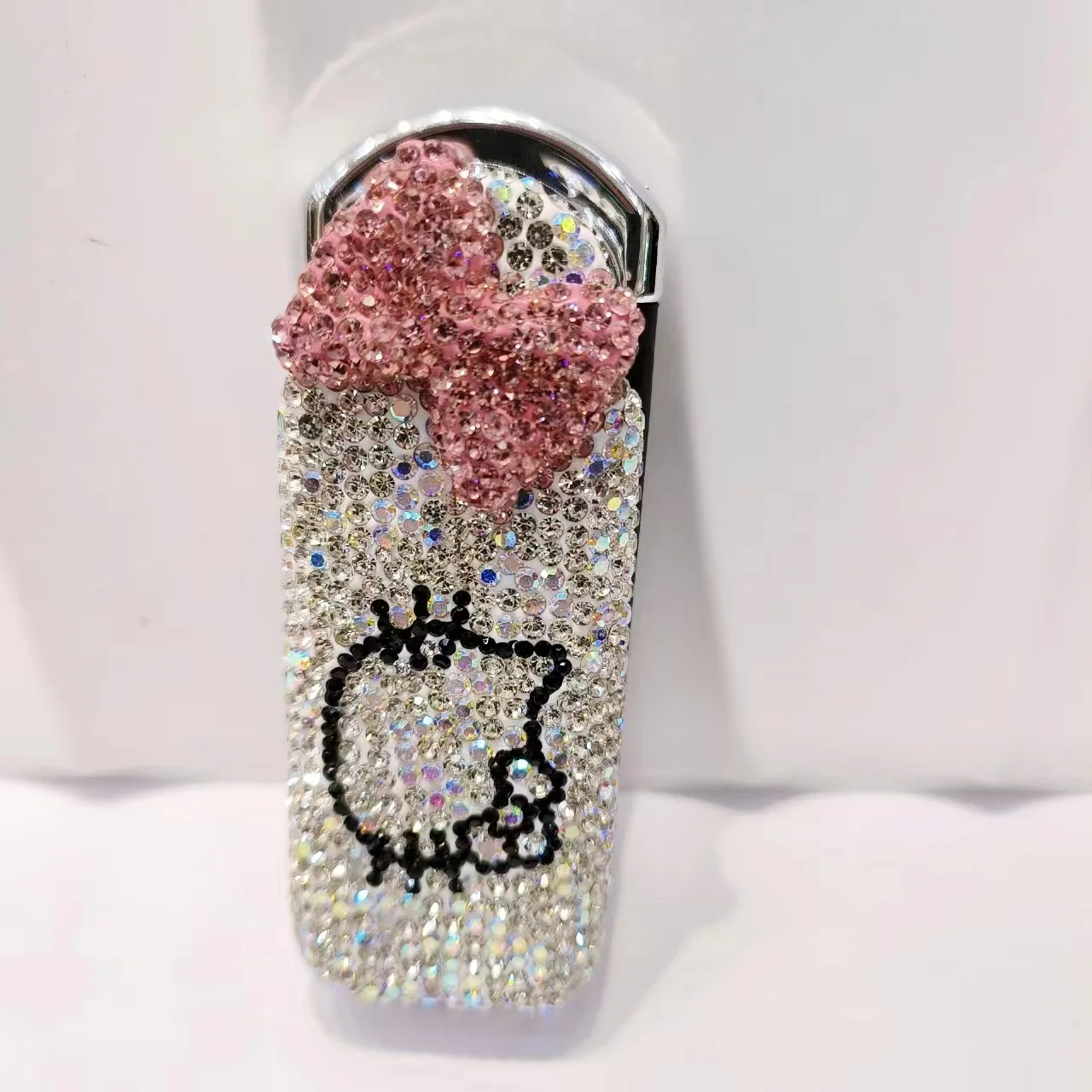 Kawaii Hello Kitty Full Diamond pettine pieghevole specchio due in uno portatile Anti-nodo trucco viaggio capelli BangsnGift per le donne ragazze