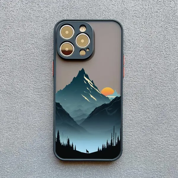 Nebelgebirge-Landschaft Handyhülle für iPhone 15 14 12 13 Mini 16 Plus 17 16 11 Pro Max X XS XR Stoßfeste Rückseite Schutzhülle – Detail 2