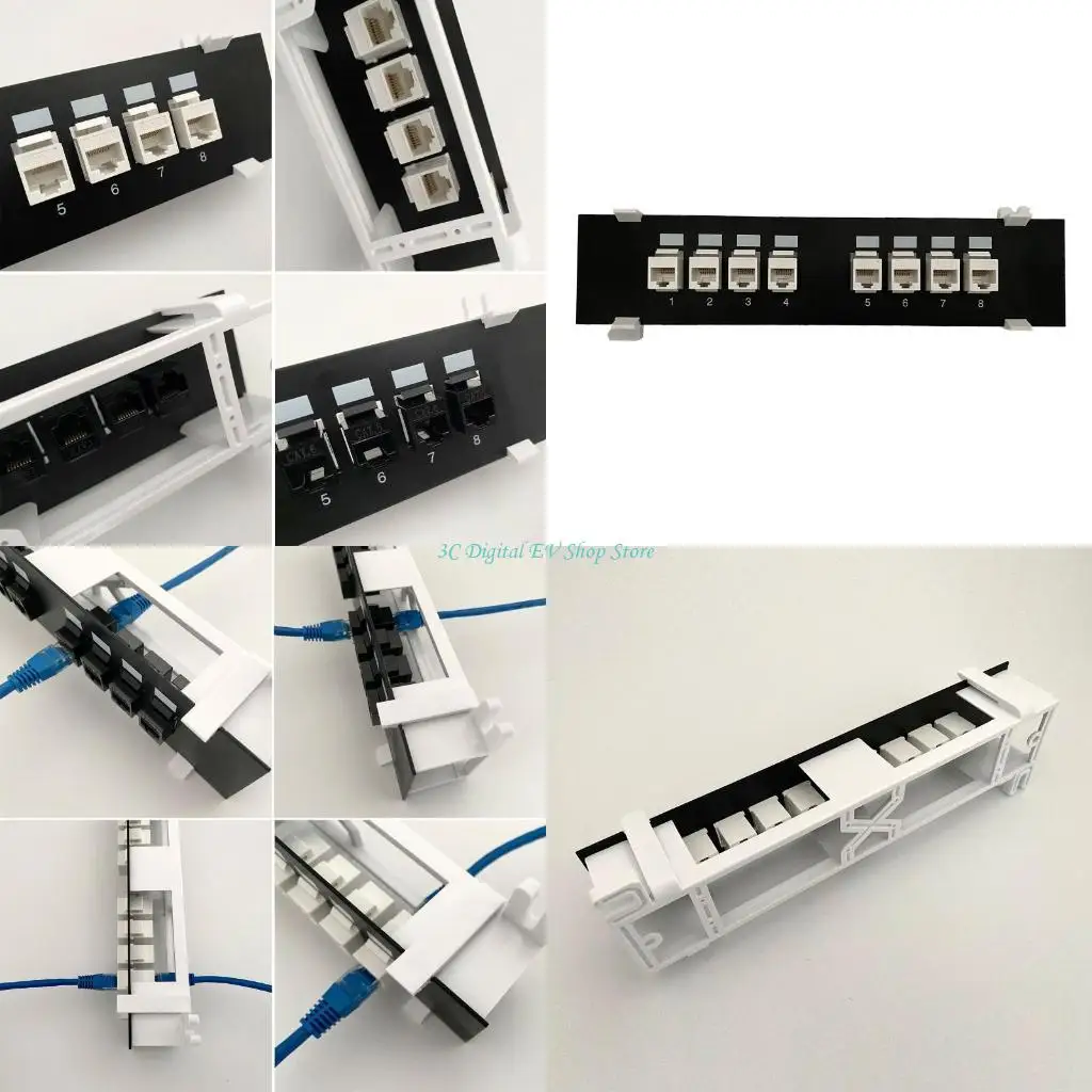 E74D 8-Port CAT6 RJ45 Extender Adapter Extender Keystone Gigabit LAN Coupler
