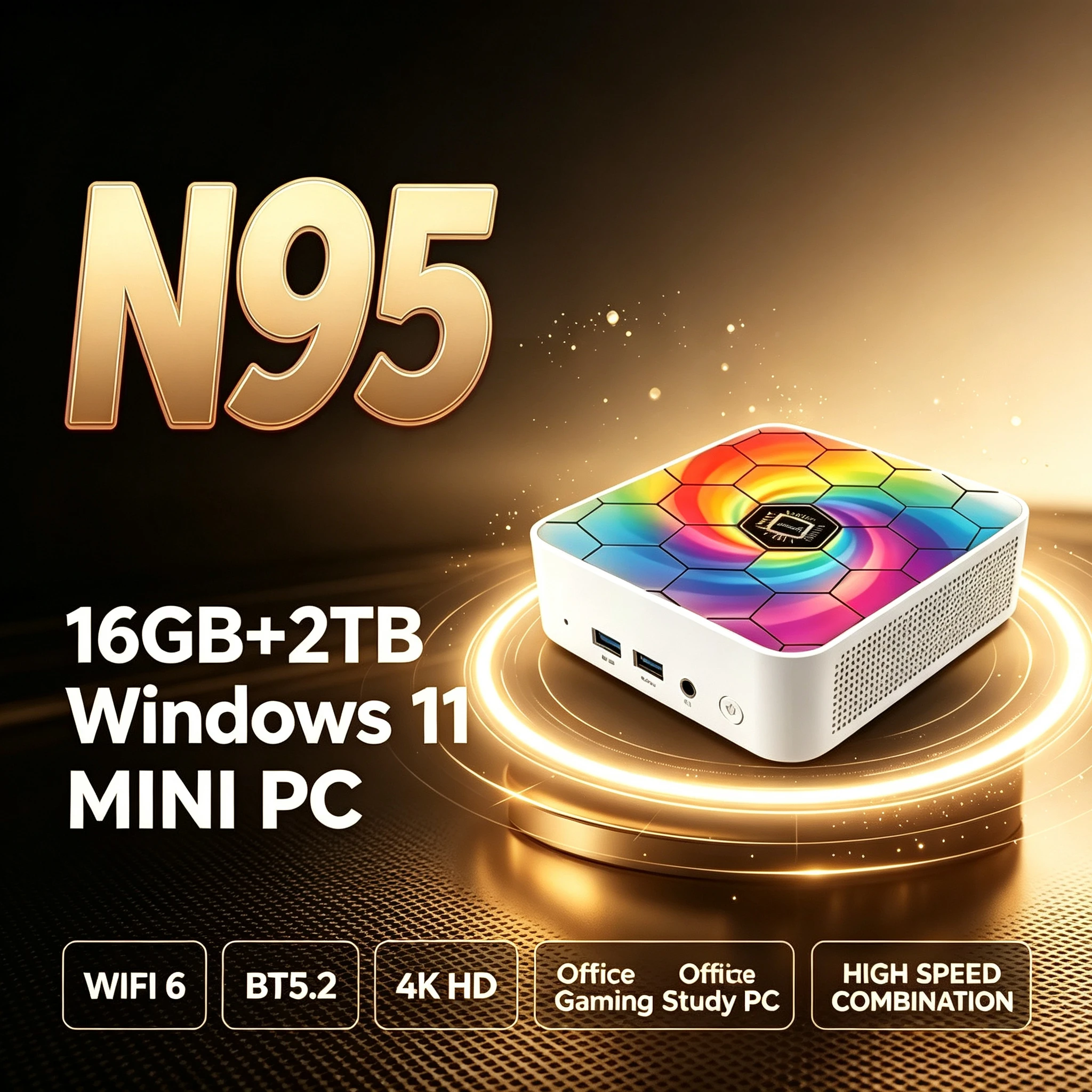 Colorful Mini PC High Performance Intel Core N95 16GB RAM 1TB/2TB Big SSD Windows11 Portable Office Study WIFI6 BT5.2