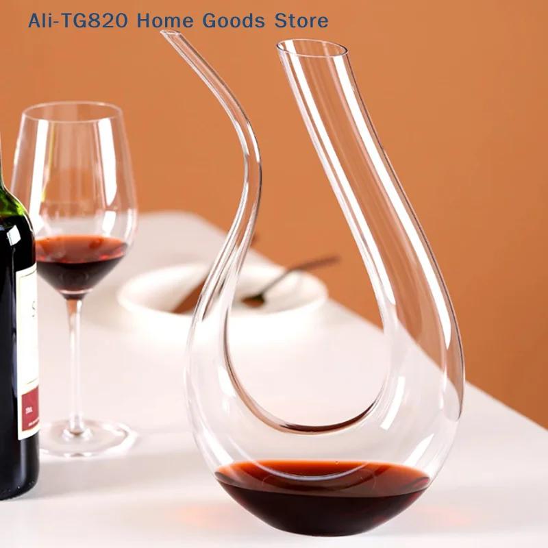 [TG820]Crystal U-shaped Wine Decanter Gift Box Swan Decanter Creative Wine Separator