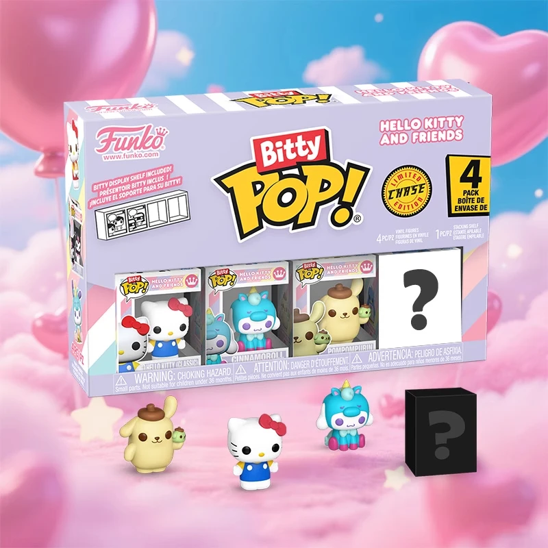 

Genuine Edition FUNKO POP Hello Kitty 3-Piece Set + 1 Random Secret/Chase Variant Anime Action Toys Assembly Collectible Model