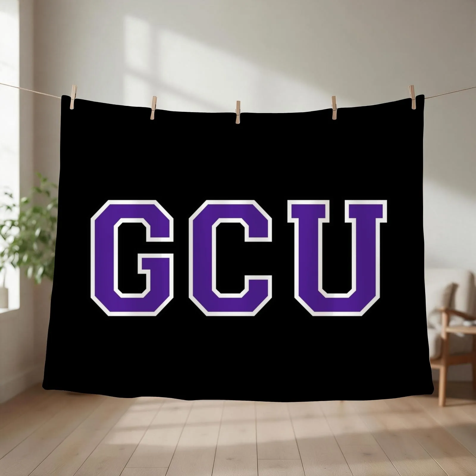 grand canyon university college font Throw Blanket couch cozy soft plush fuzzy picnic outdoor blanket